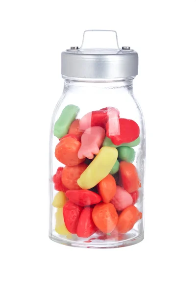 Bonbony v skleněné nádoby — Stock fotografie