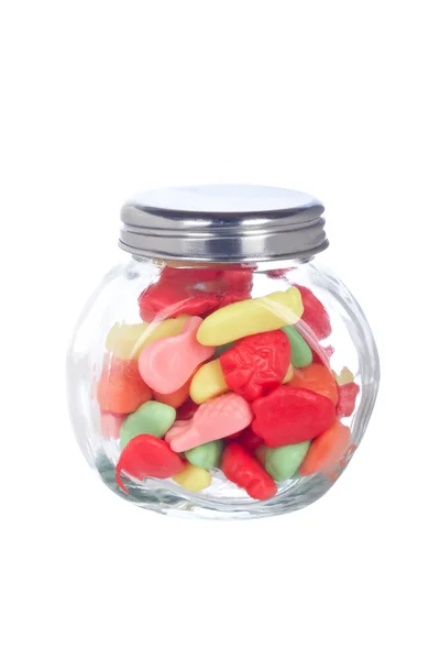 Bonbony v skleněné nádoby — Stock fotografie