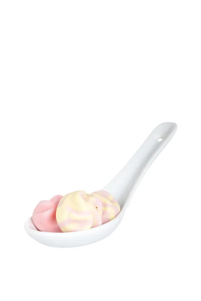 Marshmallows i sked — Stockfoto