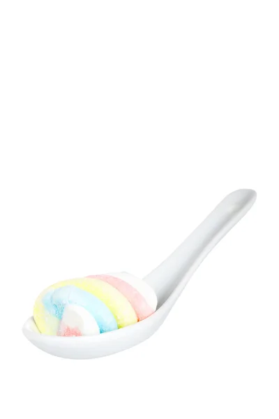 Marshmallows in the spoon — Stock Photo, Image