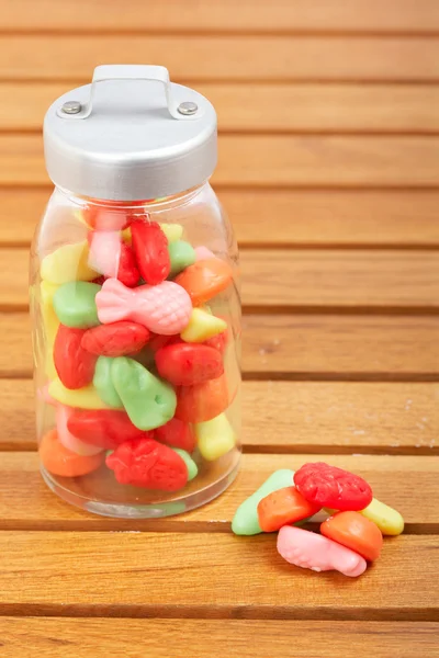 Candies in the glass jar — Stock Photo, Image