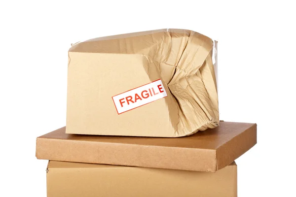 Poškozené kartonové krabice — Stock fotografie