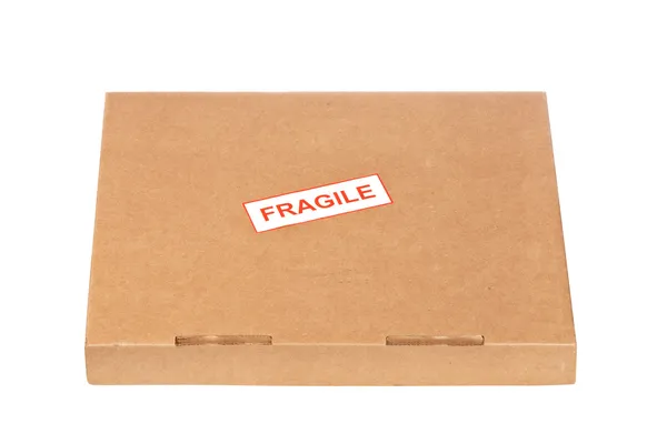 Frágil en caja de cartón — Foto de Stock