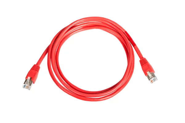 Червоний мережний кабель — стокове фото