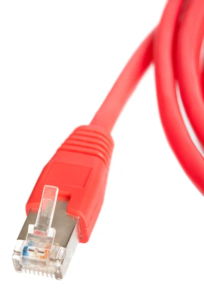 Rotes Netzwerkkabel — Stockfoto