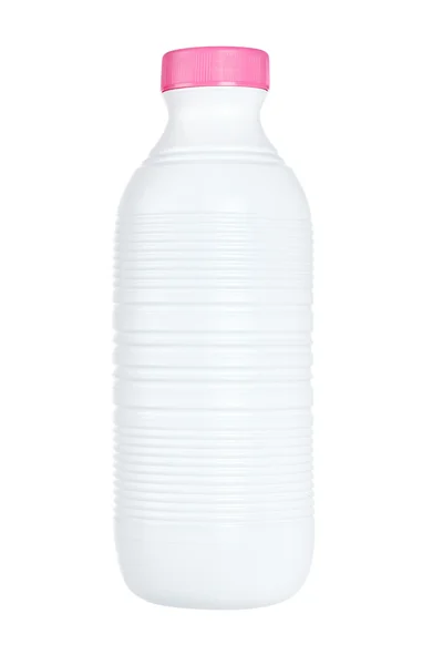 Bottiglia di plastica di latte fresco — Foto Stock