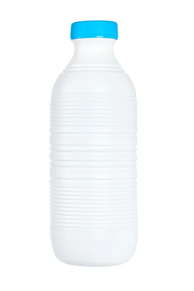 Garrafa de plástico de leite fresco — Fotografia de Stock