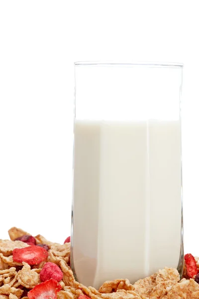 Fiocchi di mais e latte — Foto Stock