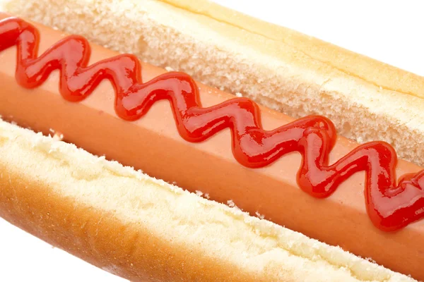Hot dog with ketchup — Stock Photo, Image