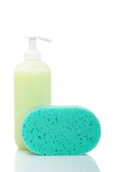 Dispensador de jabón y esponja — Foto de Stock