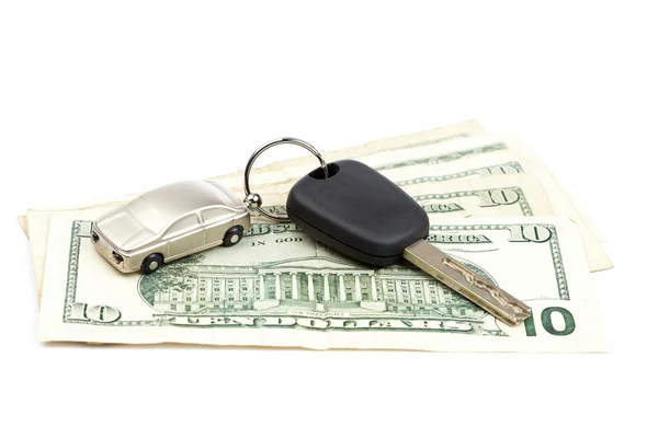 Κλειδί αυτοκινήτου και χρήματα — Φωτογραφία Αρχείου