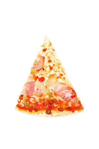 Кусочек вкусной итальянской пиццы — стоковое фото