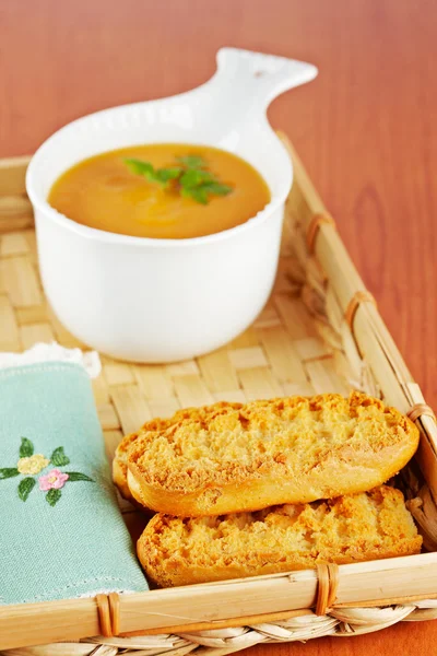 Krém z mrkvové polévky — Stock fotografie