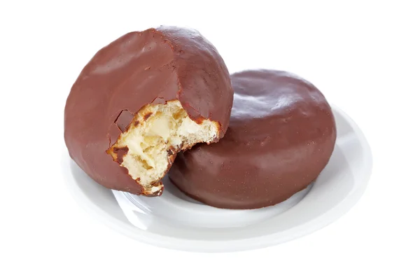 Två choklad donuts — Stockfoto