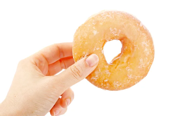 Тримаючи смачний пончик — стокове фото