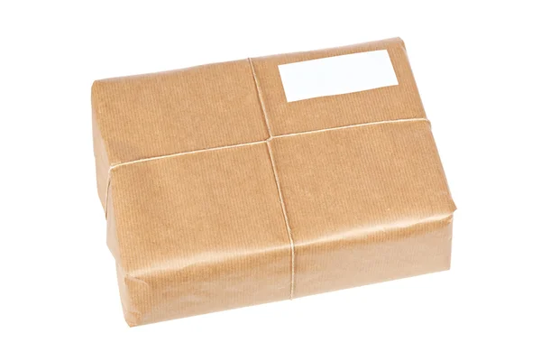 Az üres címke barna csomag — Stock Fotó