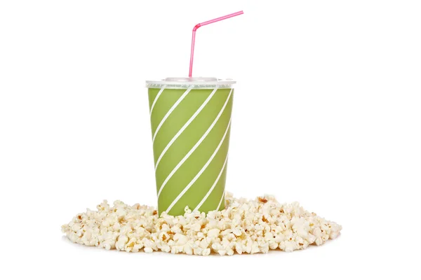 Popcorns a soda — Stock fotografie