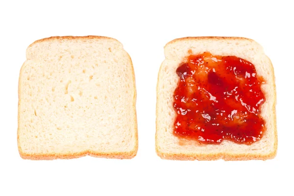 Çilek reçeli ile tost — Stok fotoğraf