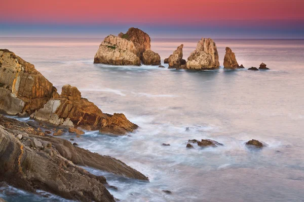 Дивовижне сходом сонця морський пейзаж — стокове фото