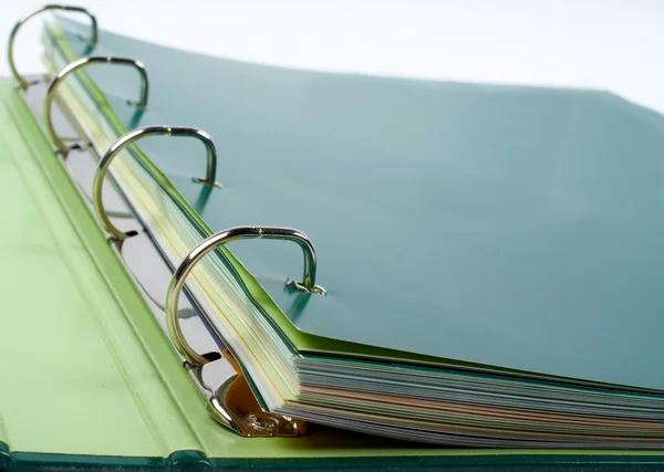 Binder closeup with files stacked — Stock Photo, Image