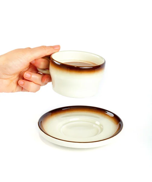 Kahve fincanı holding — Stok fotoğraf