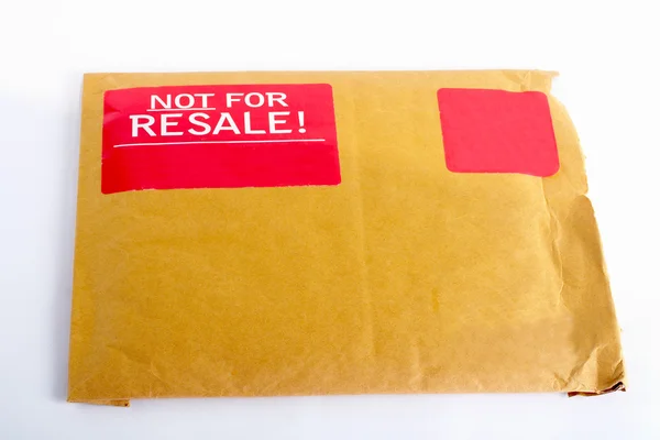 Envelope with red sticker: Not for resale — Stock Photo, Image