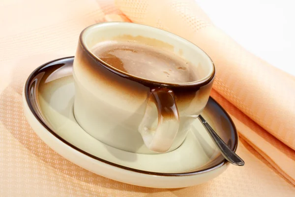 Detail šálku kávy se lžičkou — Stock fotografie
