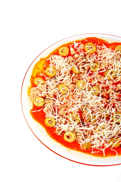 Detalhe da pizza italiana — Fotografia de Stock