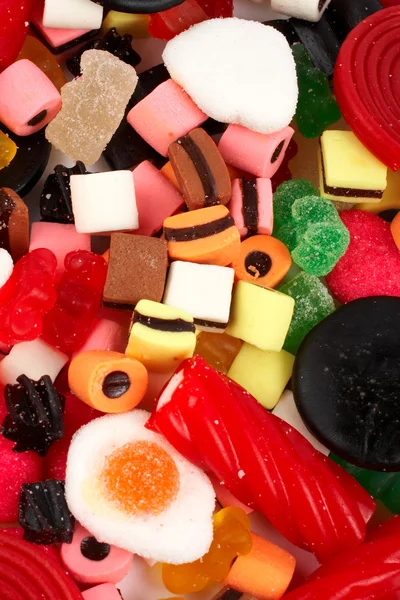 Detalhe de fundo de doces coloridos — Fotografia de Stock