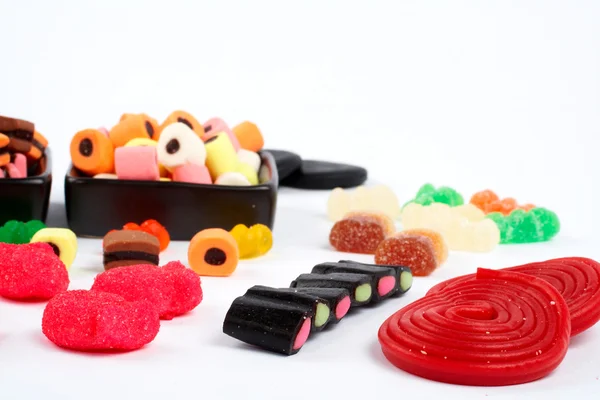 Részlet a háttérben színes cukorkák — Stock Fotó