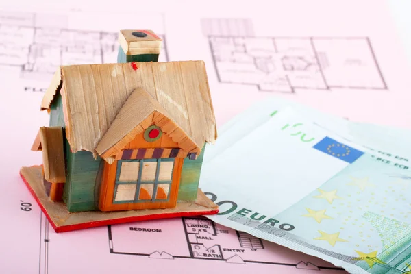 Ev ve euro faturaları — Stok fotoğraf