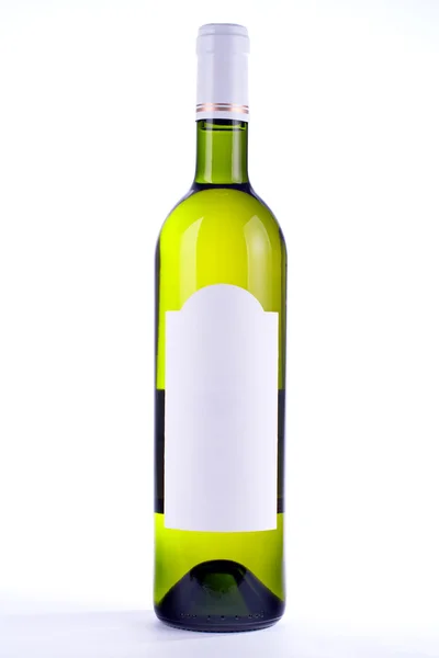 Vinflaska med blank etikett — Stockfoto