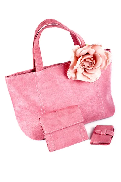 Assortiment van roze handtassen — Stockfoto