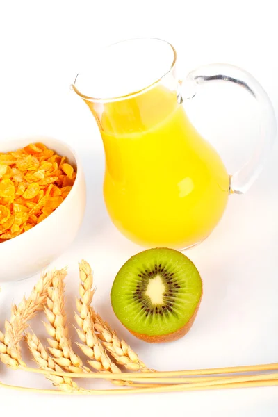 Orange juice and cereals — Stock Photo, Image
