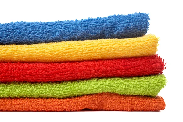 Multicolour towels stacked — Stock Photo, Image