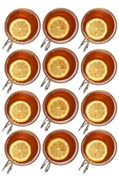 Glass cups of tea background — Stock Photo, Image