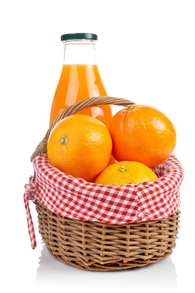 Oranges and fresh juice — Stock Photo, Image