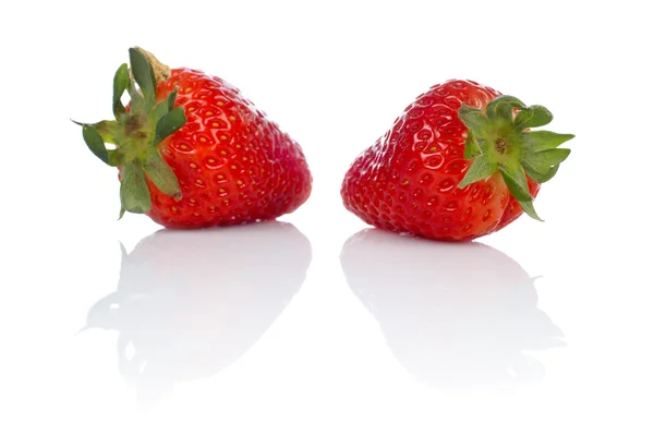 Două căpșuni proaspete și gustoase — Fotografie, imagine de stoc
