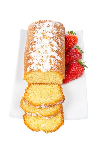 딸기 케이크의 조각 — 스톡 사진