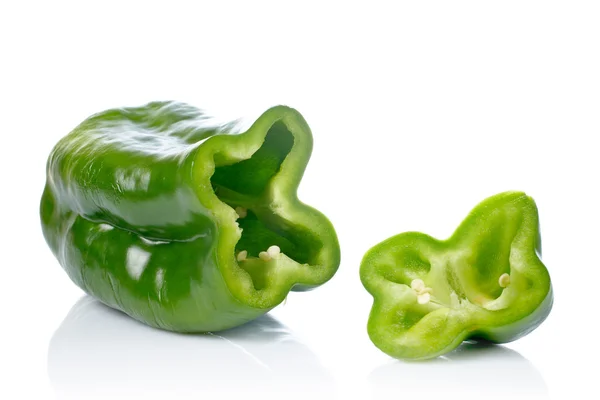 Groene peper schijfjes — Stockfoto