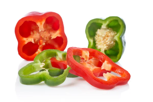 Green and red pepper slices — Stock Photo, Image