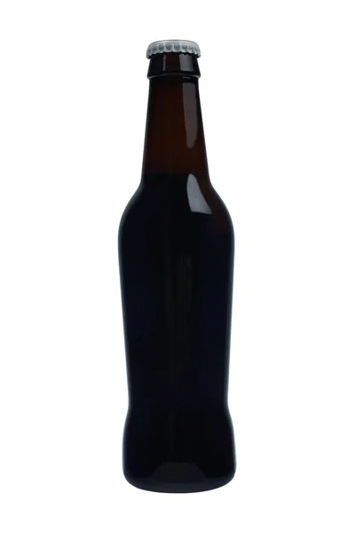 Flesje zwarte bier — Stockfoto