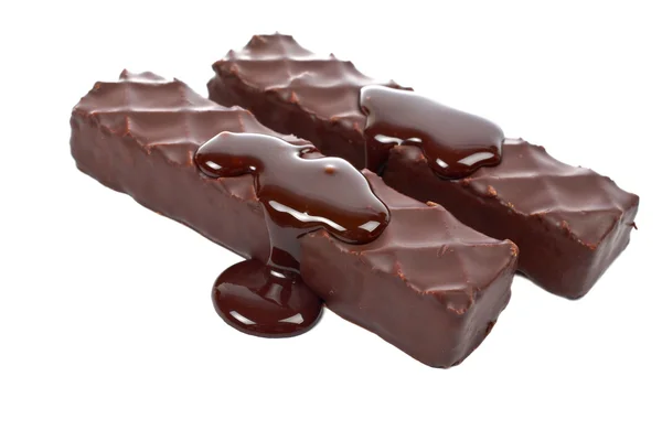 Dvě čokoládové dorty se sirupem — Stock fotografie
