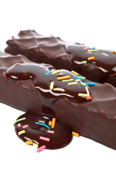 Şurubu ile iki çikolatalı kek — Stok fotoğraf