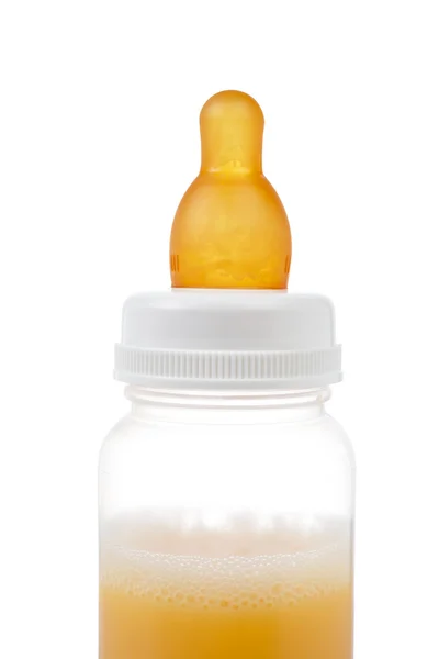 Detail van Babyfles met melk — Stockfoto