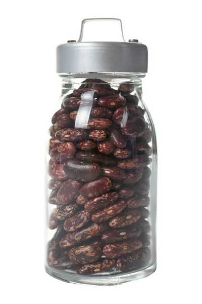 玻璃罐，红豆 — 图库照片