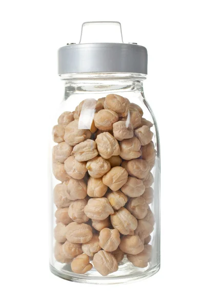 玻璃罐的鹰嘴豆 — 图库照片