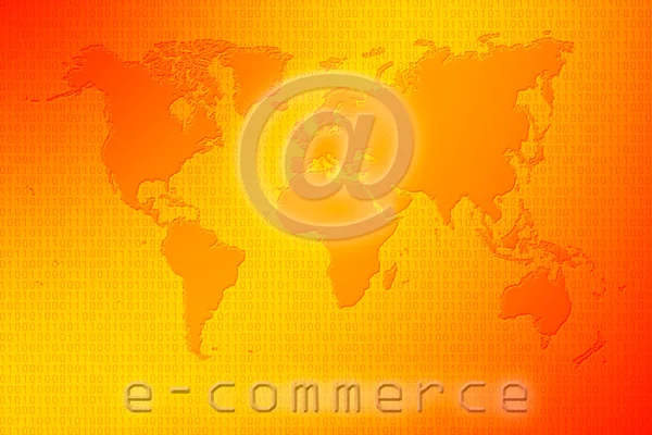 Mapa světa e-commerce — Stock fotografie
