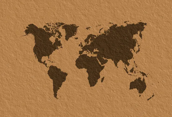 Світова карта пергамент — стокове фото
