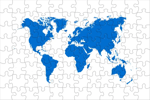 Puzzle mapa do mundo — Fotografia de Stock